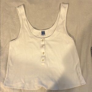 Old Navy Cream Sleeveless Crop Tank Top